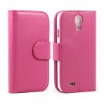 Wholesale Samsung Galaxy S4 Simple Flip Leather Wallet Case with Stand (Hot-Pink)